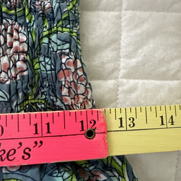 PERRY WALKER COLLECTIVE Womens Dress XS-M Green Floral Smocked Off Shoulder - Picture 10 of 12